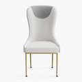 Sophie Common Luxury White Dining Room Chair Leather with Gray High Back