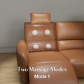 AeroStretch Power Massage Edition Leather Reclining Sofa with Adjustable Headrest