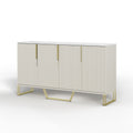 Cassandra Common Luxury 59.1 Inch White Sideboard Modern Buffet Table with Storage