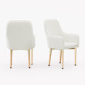 Eden Common Luxury White Dining Chair with Arms (Set of 2)