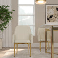 Eden Common Luxury White Dining Chair with Arms (Set of 2)