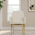 Eden Common Luxury White Dining Chair with Arms (Set of 2)
