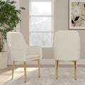 Eden Common Luxury White Dining Chair with Arms (Set of 2)