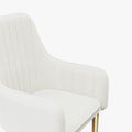 Eden Common Luxury White Dining Chair with Arms (Set of 2)