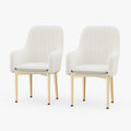 Eden Common Luxury White Dining Chair with Arms (Set of 2)