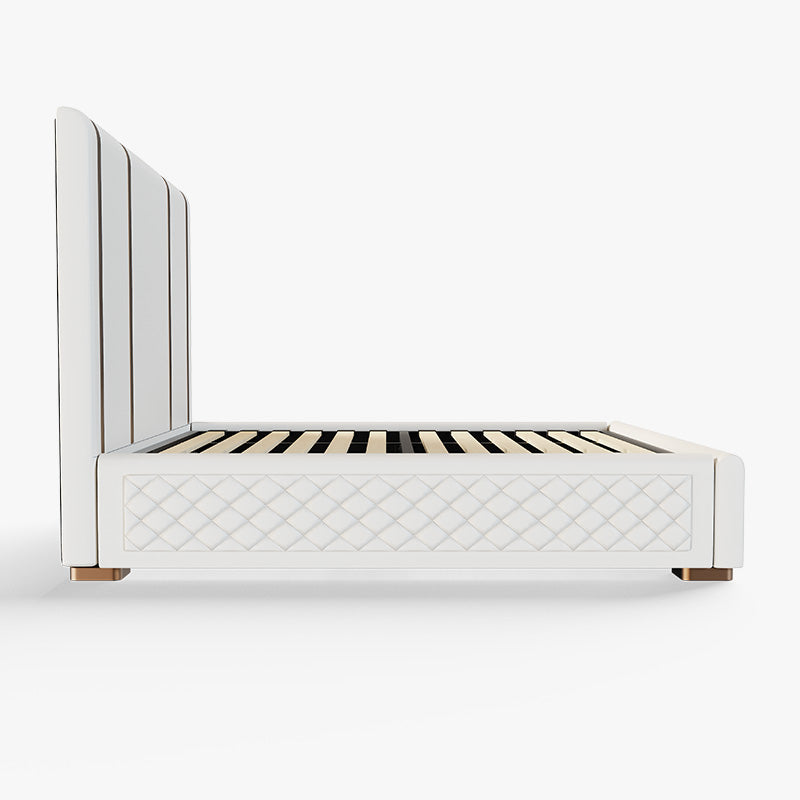 Cassandra Common Luxury PU Upholstered King Platform Bed Frame & 2 Nightstands Set