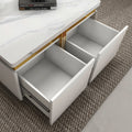 Sophie Common Luxury Small White Square Coffee Table with storage Drawers