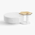 Elina Nordic Rotatable Nesting Coffee Table with Drawers