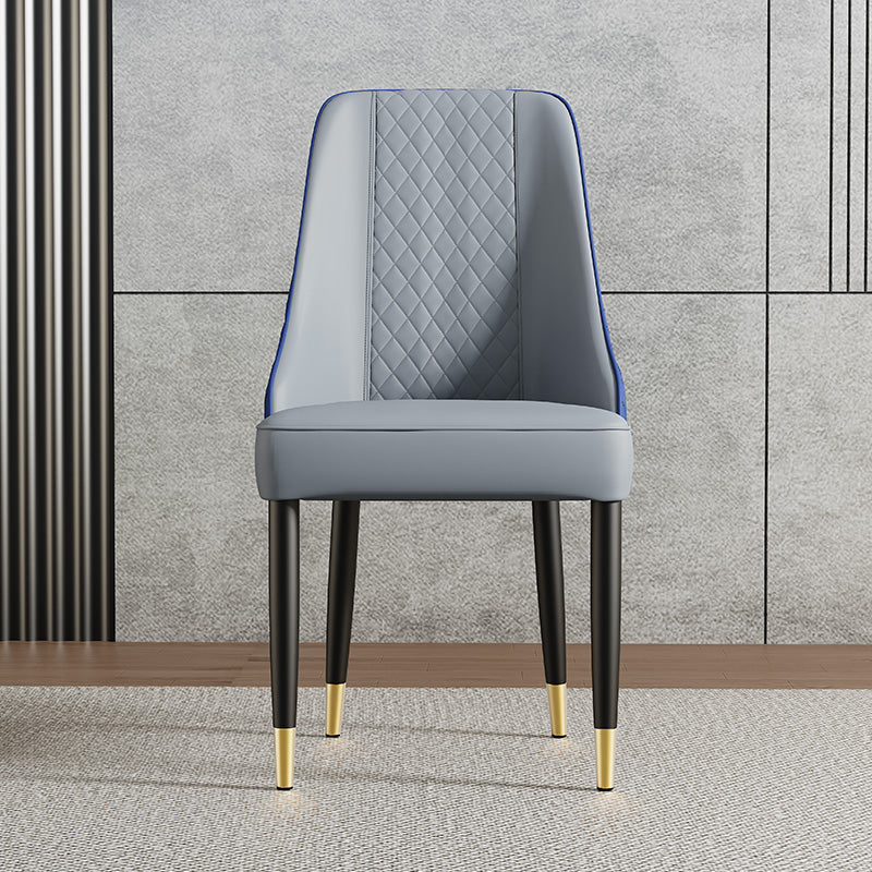 Thomas Modern Upholstered PU Leather Blue Gray Dining Chair Set 2