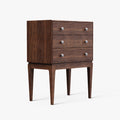 Miya Japandi Tall Leg Walnut Wood Small Sideboard with Drawers