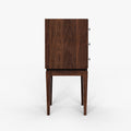 Miya Japandi Tall Leg Walnut Wood Small Sideboard with Drawers