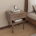 Miya Japandi Solid Wood Walnut Bedside Table with Storage