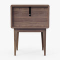 Miya Japandi Solid Wood Walnut Bedside Table with Storage