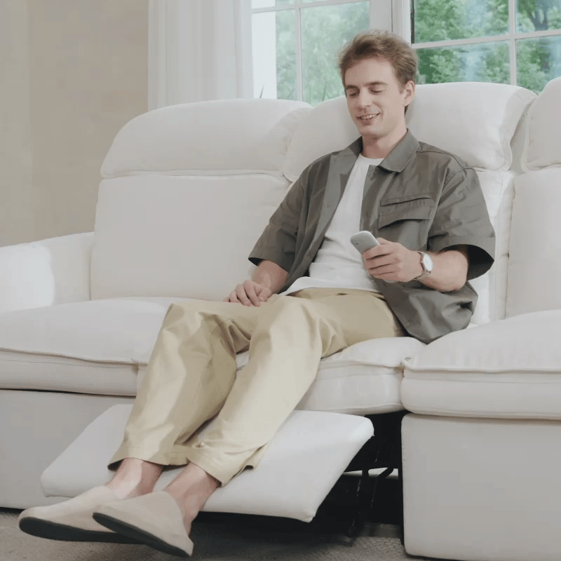 CloudCubo 3-Seat Modular Power Reclining Sectional with Ottoman