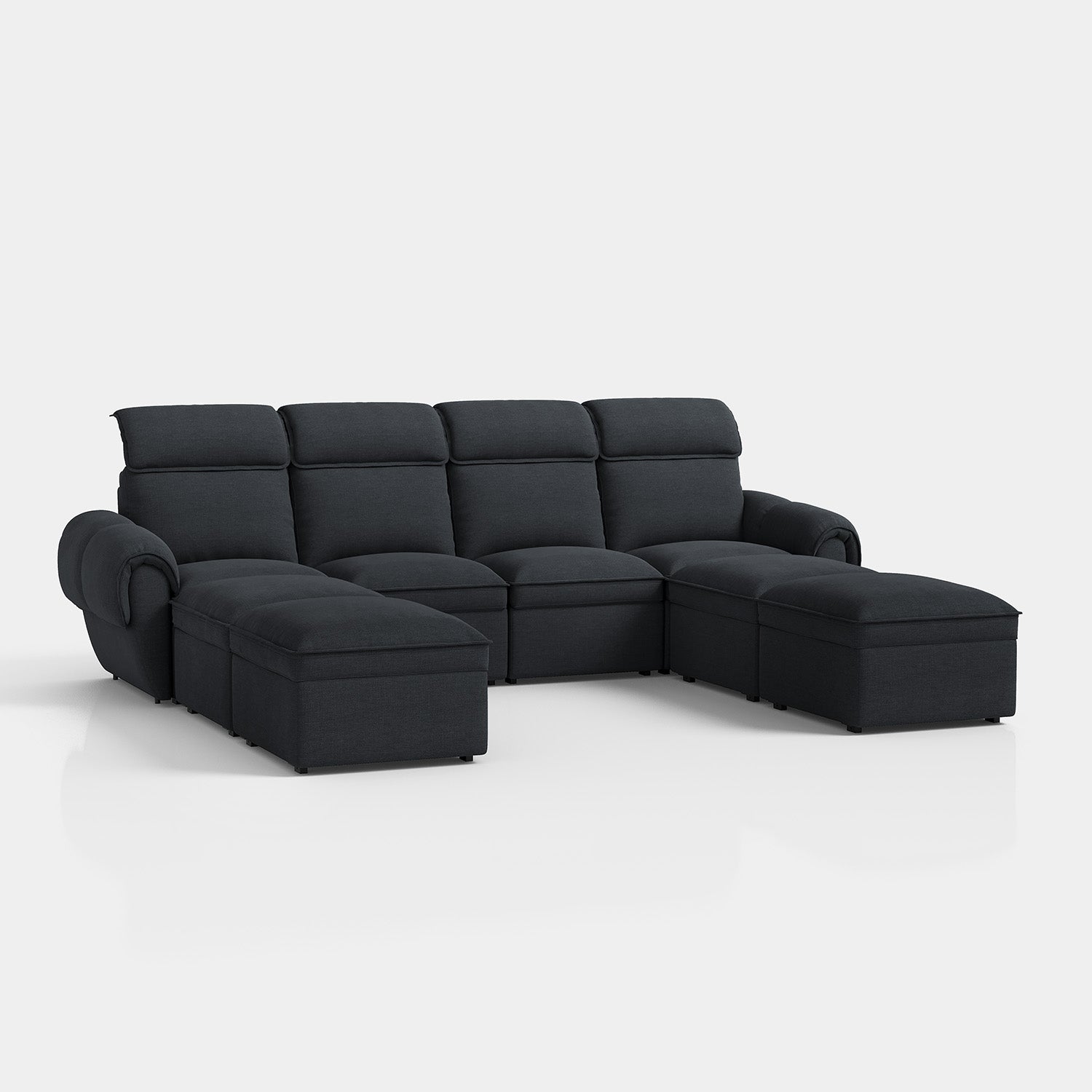 CloudCubo 8-Piece U-Shape Zero Wall Hugger Sectional Sofa