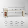 Selene Modern Square Extendable Fluted Dining Table with Light and Storage for 4-6 Seats
