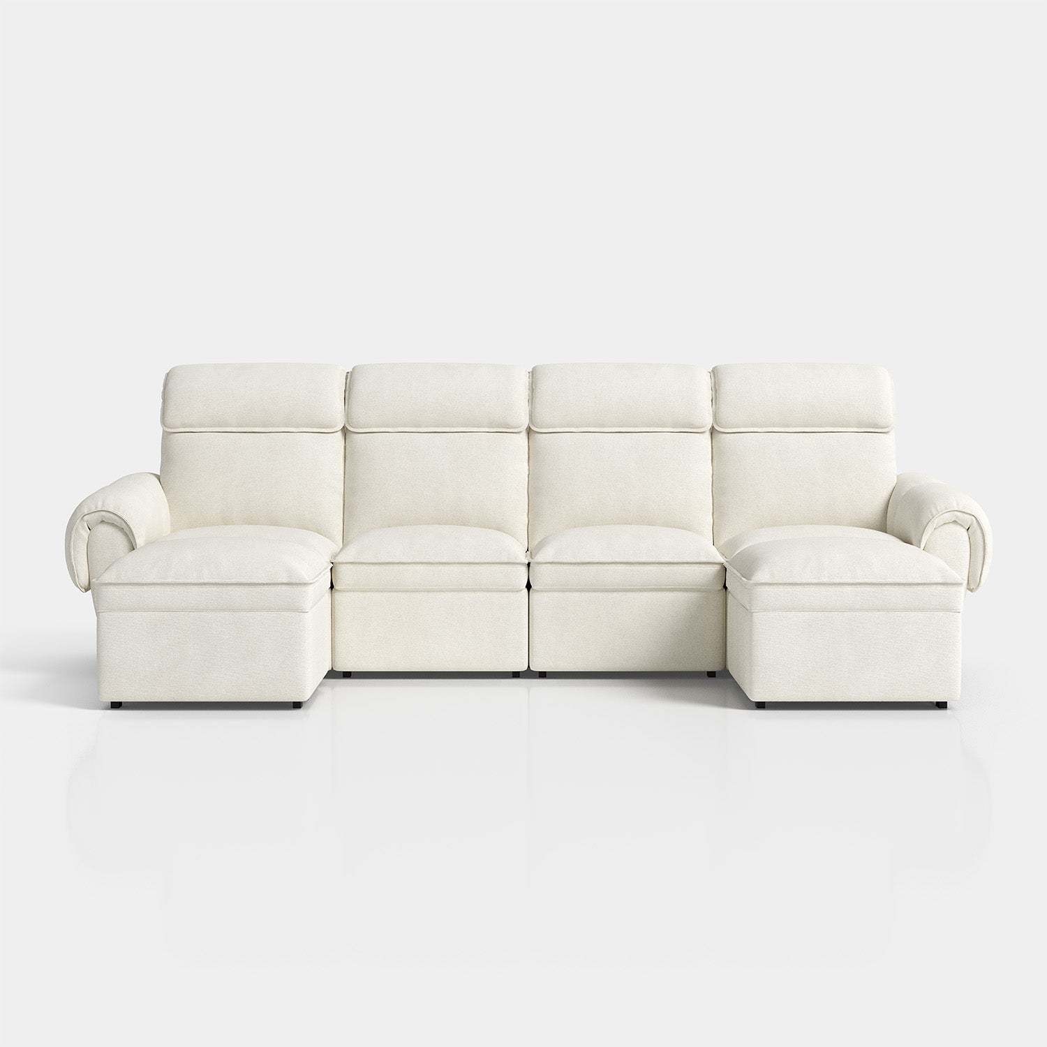 CloudCubo 6-Piece U-Shape Zero Wall Hugger Sectional Sofa
