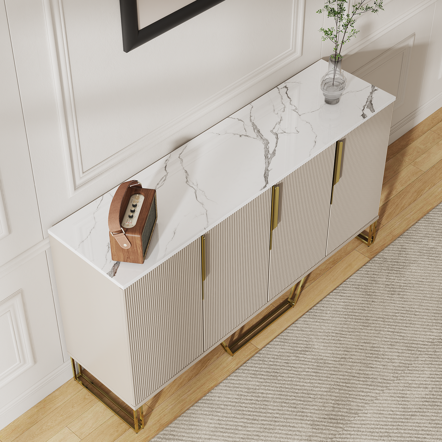 GlowStream Extendable TV Stand & Sideboard Set