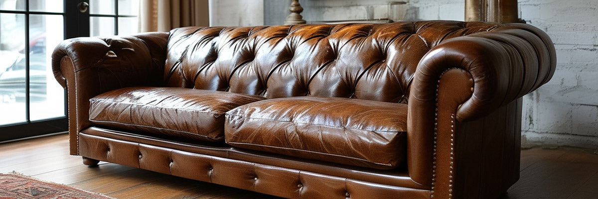 break in leather couch