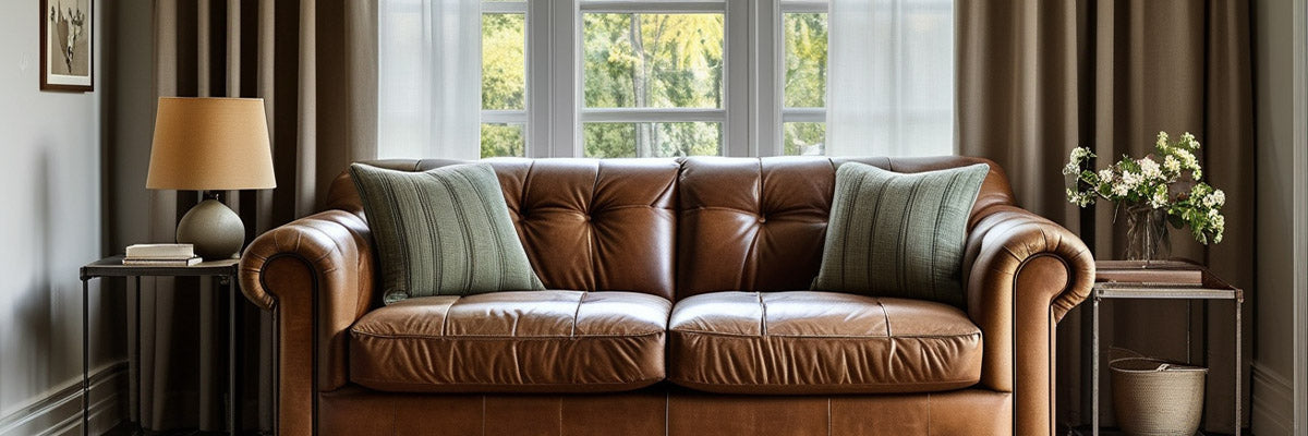 Cream Walls and a Brown Sofa