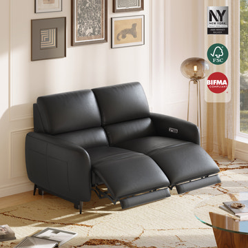 V,{Top-Grain Leather-Black?Loveseat}