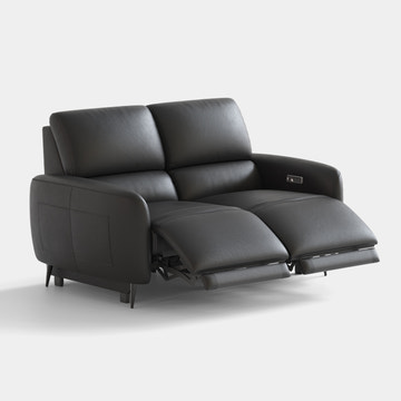 V,{Top-Grain Leather-Black?Loveseat}