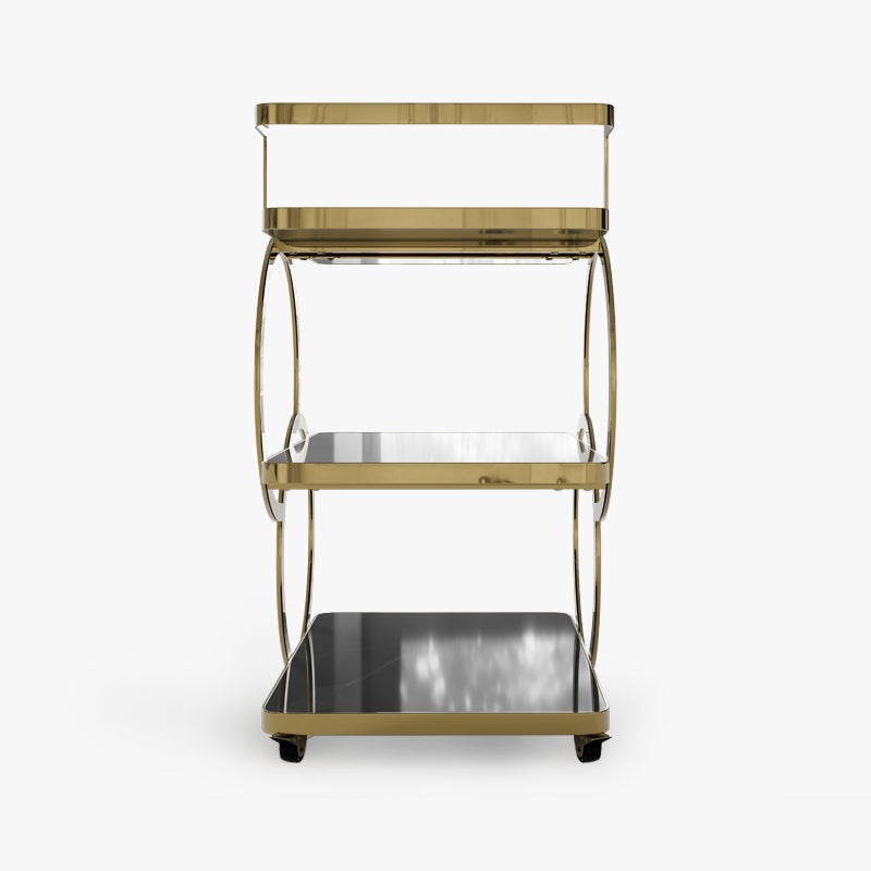 Eden Common Luxury 3-Tier Rolling Bar Cart with Handle