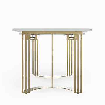 Eden Common Luxury Extendable 63 inch -78.7 inch White Rectangular Dining Table Set with 4 Chairs