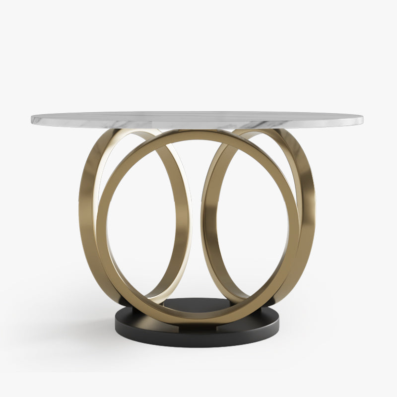 Sophie Common Luxury Round Dining Table with Metal Base