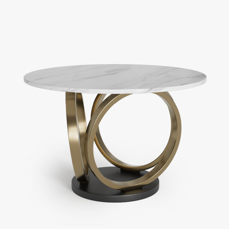 Sophie Common Luxury Round Dining Table with Metal Base