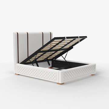 Cassandra Common Luxury PU Upholstered King Platform Bed Frame & 2 Nightstands Set