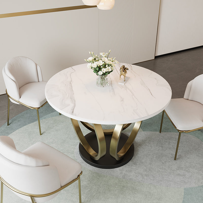 Sophie Common Luxury Round Dining Table with Metal Base