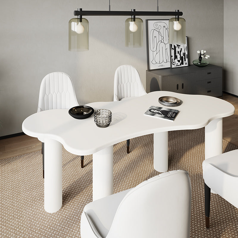 Elina Nordic 4-Leg Dining Table with Irregular-Shaped Tabletop