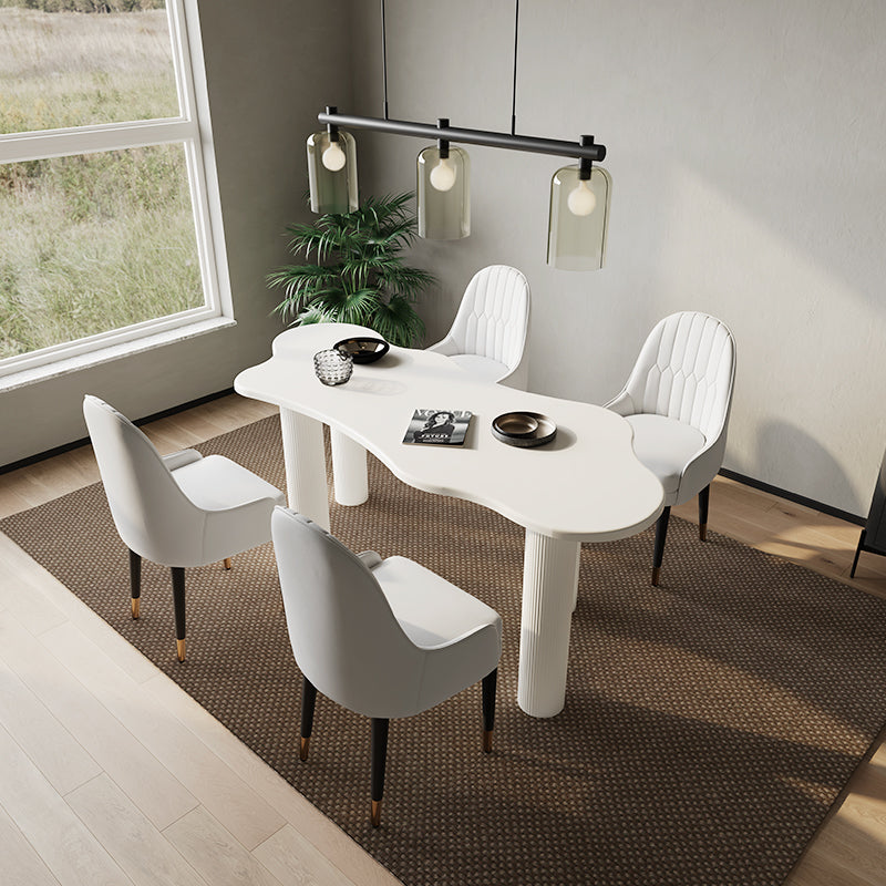 Elina Nordic 4-Leg Dining Table with Irregular-Shaped Tabletop