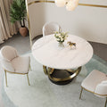 Sophie Common Luxury Round Dining Table with Metal Base