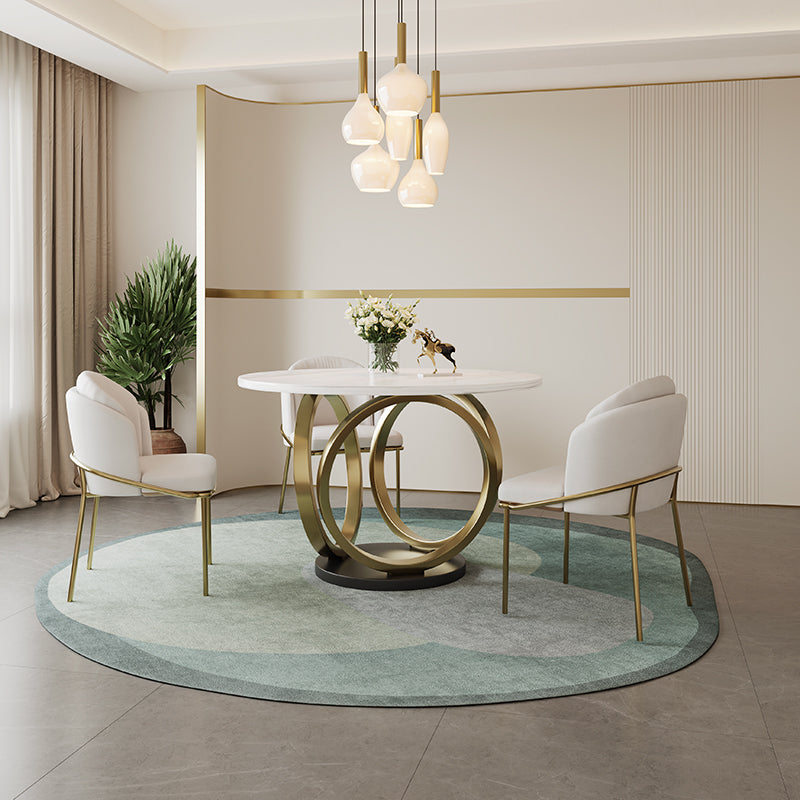 Sophie Common Luxury Round Dining Table with Metal Base