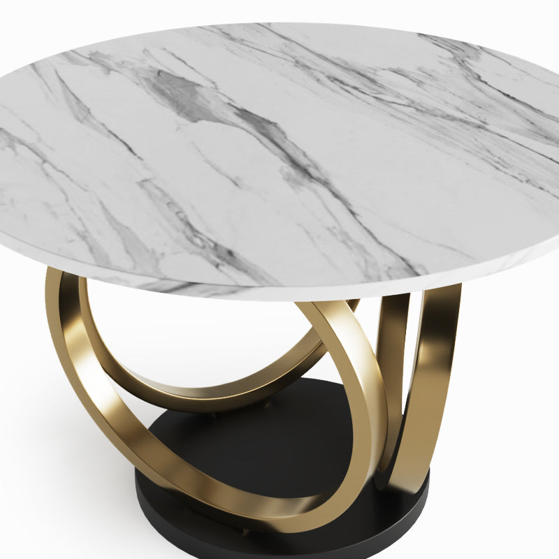 Sophie Common Luxury Round Dining Table with Metal Base