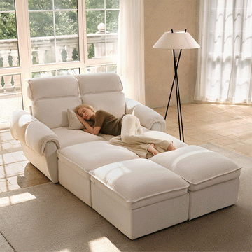 CloudCubo 4-Seat Modular Power Reclining Sectional Sofa with 2 Ottomans