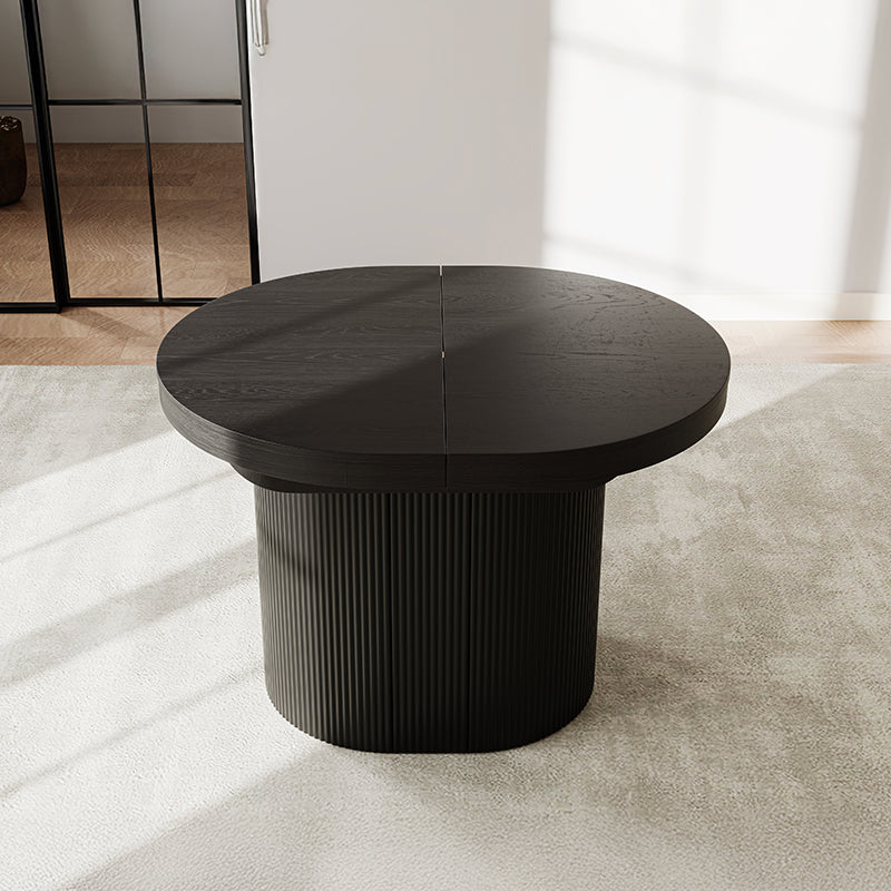 George Modern Black Oval & Round Extendable Dining Table for Small Spaces