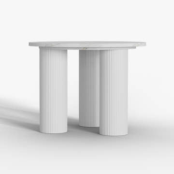 Kelly Nordic 39.4 Inch 3 Legs White Round Dining Table for Small Spaces