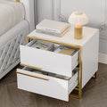 Cassandra Common Luxury White Lacquer Square Nightstand