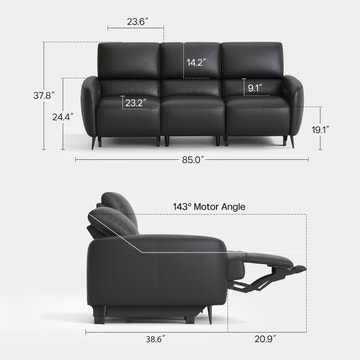 V,{Top-Grain Leather-Black?3-Seat}