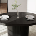 George Modern Black Oval & Round Extendable Dining Table for Small Spaces