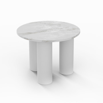 Kelly Nordic 39.4 Inch 3 Legs White Round Dining Table for Small Spaces