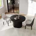 George Modern Black Oval & Round Extendable Dining Table for Small Spaces