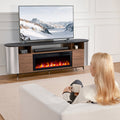 76.8" TV Stand with Electric Fireplace and Drawers