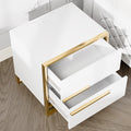 Cassandra Common Luxury White Lacquer Square Nightstand