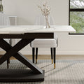 Thomas Modern Extendable X Leg Seats 4-6 Person Dining Table