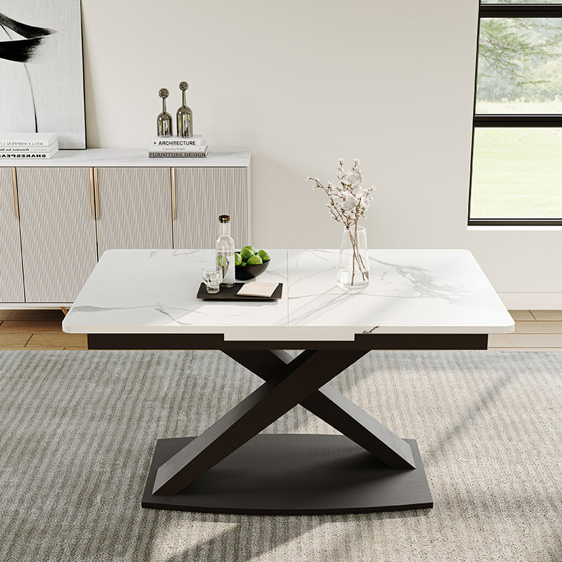 Thomas Modern Extendable X Leg Seats 4-6 Person Dining Table