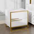 Cassandra Common Luxury White Lacquer Square Nightstand